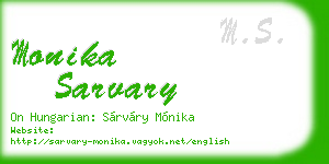 monika sarvary business card