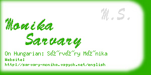 monika sarvary business card